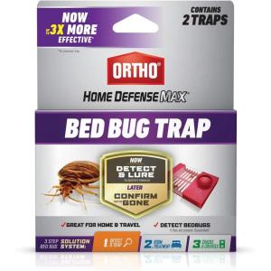 imageOrtho 465705 Home Defense Max Bed Bug Trap 2Pack Use in Your House or When Traveling Part of a 3Step Solution SystemBed Bug Trap