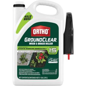 imageOrtho GroundClear Weed and Grass Killer with Comfort Wand Kills Dandelions Chickweed Crabgrass Moss and More in Patios and Landscapes OMRI Listed 1 galTrigger