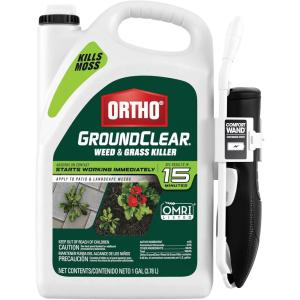 imageOrtho GroundClear Weed and Grass Killer with Comfort Wand Kills Dandelions Chickweed Crabgrass Moss and More in Patios and Landscapes OMRI Listed 1 galComfort Wand