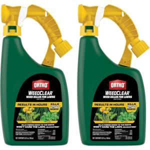 imageOrtho WeedClear Weed Killer for Lawns with Comfort Wand Kills More than 250 Weeds including Dandelion and Clover 1 gal32 oz 2 Pack